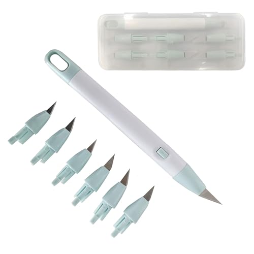 KINGFINGER Precision Craft Knife Set, 7-Piece Hobby Knife Kit with Case, Includes 6 Replaceable Blades, Ideal for Crafting, Scrapbooking, Rubber Stamps & DIY Projects