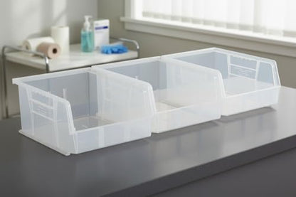 HE HUDSON EXCHANGE 11" x 11" x 5" (6 Pack) Plastic Stackable Storage Bin, Clear - color: Clear, size: 6 Pack