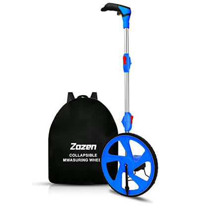 Zozen Measuring Wheel in Feet and Inches, Double Collapsible, 12.5" Blue - color: Blue
