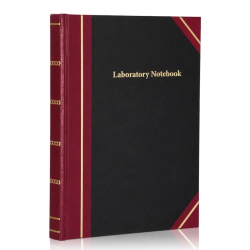Watersay Laboratory Notebook 300 Pages 11.8x10.3in Black Hardcover Lab Book
