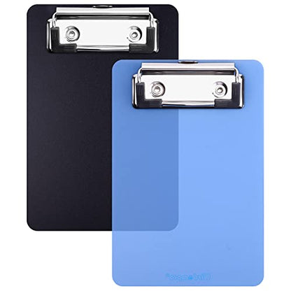 Wisdompro 2 Pack Mini Clipboards, 4x6 Small Clip Board, Black/Blue - color: Black/Blue, size: 4 x 6 inches