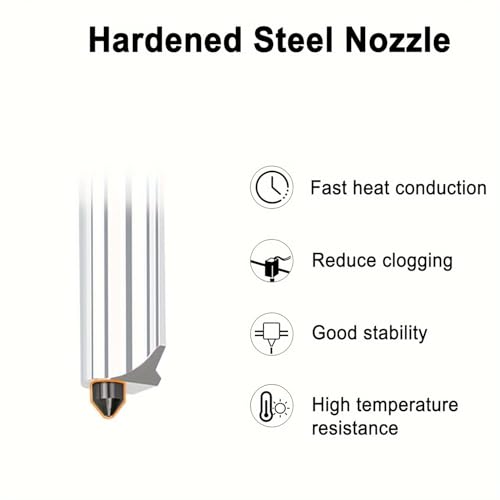 2 Pack 0.4mm Hardened Steel Nozzle Hotend Kit for Bambu Lab A1 & A1 Mini - size: 2PK（0.4mm+0.4mm）