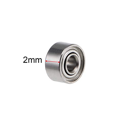 uxcell 681XZZ Deep Groove Ball Bearings 1.5mm Inner Dia 4mm OD 2mm Bore Double Shielded Chrome Steel Z2 20pcs