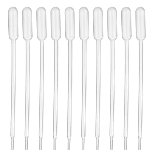 PATIKIL 0.3ml Pipettes Dropper, 64 Pcs Plastic Pipettes Disposable Pipette Transfer Pipette Calibrated Plastic Eye Dropper with Scale for Science Laboratory Resin DIY Crafts Makeup Oil - size: 0.3ml