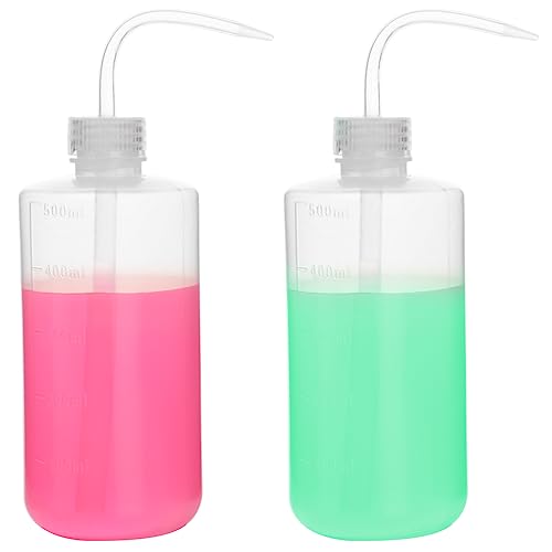 stonylab Chemical Wash Bottle, 2-Pack Plastic Safety Lab Squeeze Wash Bottle, LDPE with Narrow Mouth, 500 ml (16 oz)/2 Bottle - size: 500 ml
