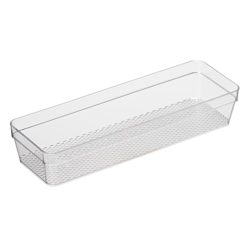 Oggi Clear Drawer Organizer - 3" X 9.5" - Ideal for Organizing Kitchen Drawers, Office, Desk, Silverware, Kitchen Utensils, Cosmetics and Bathrooms - size: 3" by 9"