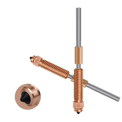 2PCS 0.6mm k1 K1C Nozzle, Unicorn Quick-Swap Nozzle Kit, with Titanium Alloy and Hardened Steel Nozzle Compatible with Creality K1 K1C K1 Max Ender-3V3/Ender 3 V3 Plus 3D Printers(0.6mm)