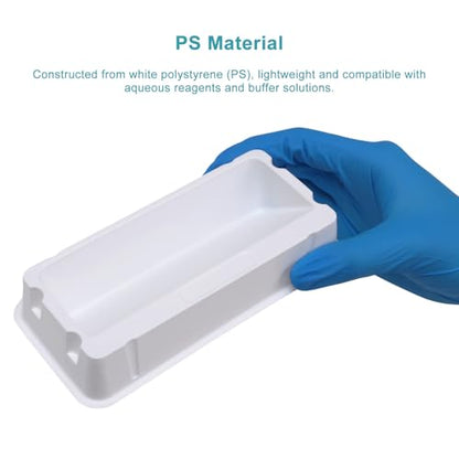 stonylab Reagent Reservoir, 50 ml Polystyrene (PS) Plastic Sample Reservoirs with Graduated Markings, 20 pcs, Laboratory Pipettor Accessories, Disposable Liquid Handling Boat - size: 50 ml