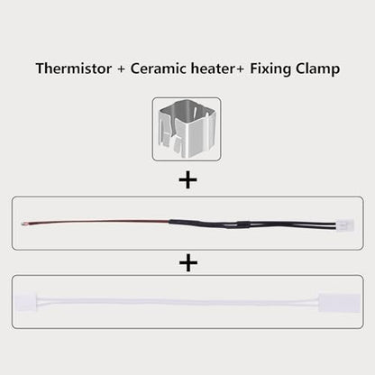 2 Pack Ceramic Heater and Thermistor for X1, 3D Printer Accessories 24V 48W Ceramic Heater 300℃ High Temperature Thermistor and Fixing Clip for Bambu Lab X1/X1C - style: X1/X1C