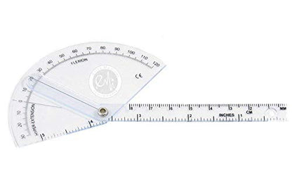 Elite Medical Instruments USA The Original 6 Piece Quality Goniometer Set Plus Measuring Tape - 7 Pieces Total EGM-431