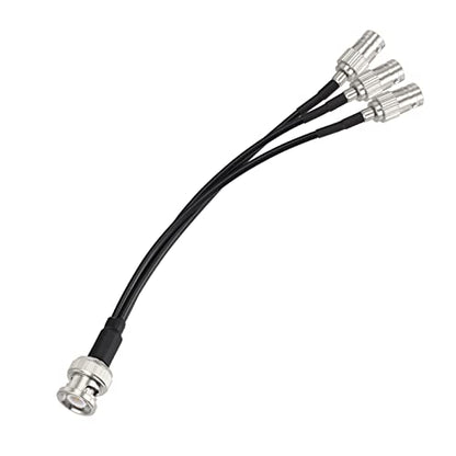 Eightwood BNC Splitter Cable 6in, BNC Male to Triple Female Adapter 50 Ohm - color: male to triple female