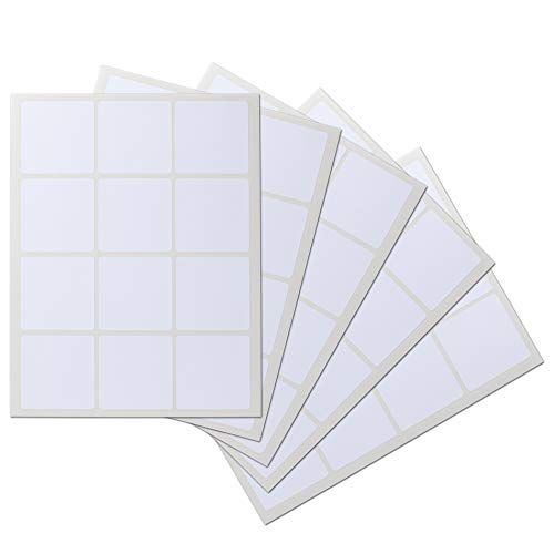Waterproof Essential Oil Labels, 60 Squares, 2.5 x 2.5 Inches, Oil Proof, Highly Durable Blank Stickers - size: Regular