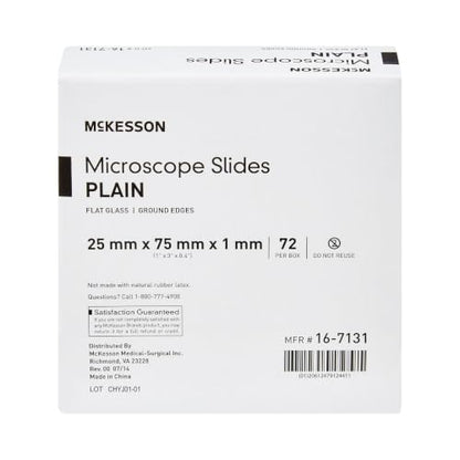 McKesson Microscope Slides, Ground Edges, 25 x 7 x 1 mm, 1440 ct