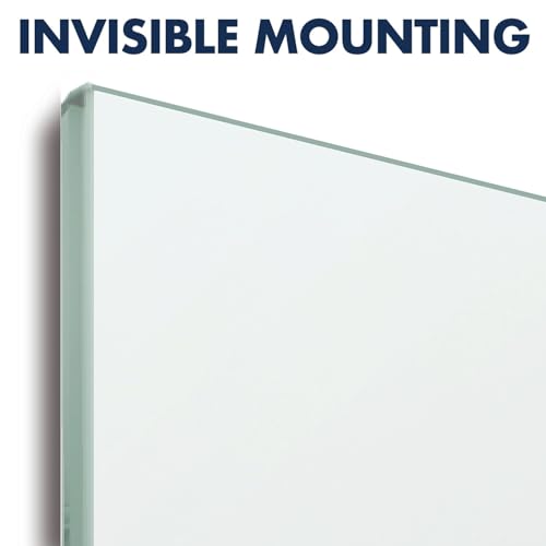 Quartet Dry Erase Board, 39" x 22" Glass Magnetic Whiteboard, Wide Format, Horizontal White Board, InvisaMount, White (G3922IMW) - size: 39"W x 22"H