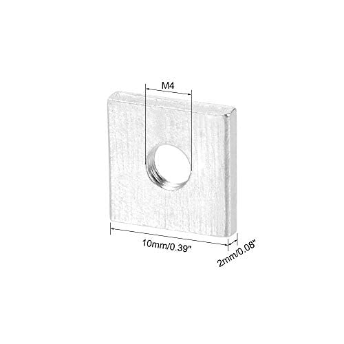uxcell Square Nuts M4x10mmx2mm Zinc-Plated Metric Coarse Thread Assortment - size: M4x10mmx2mm