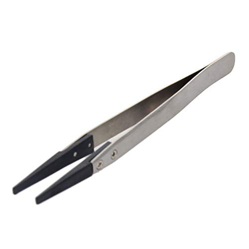 Utoolmart ESD-2A Precision Anti-Static Carbon Fiber Tweezers Stainless Steel Tweezers for Craft Jewelry Electronics 3 pcs - color: 3pcs, size: ESD-2A