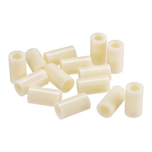 uxcell ABS Round Spacer Washer ID 8.2mm OD 14mm Length 25mm Plastic Standoff for 3D Printer, TV Wall Mounting, Electrical Outlet, Beige, 100Pcs - size: 25mm