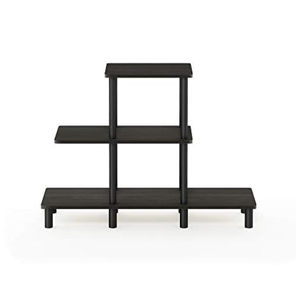 FURINNO Turn-N-Tube 3-Tier Design Display Rack, Espresso/Black - color: Espresso/Black, style: 3-Tiers, Ladder