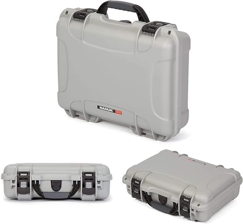 NANUK 910 Waterproof Hard Case with Foam – 14.3” x 11.1” x 4.7”, Protective Case for Camera, Electronics & Gear – Impact-Resistant, Dustproof, Airline Carry-On Approved – Made in Canada, Silver - color: Silver, style: Cubed Foam