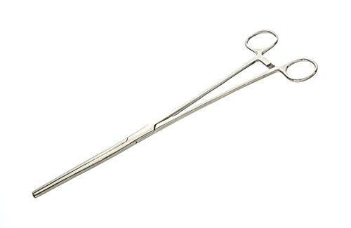 SE 12-Inch Stainless Steel Straight Forceps - Self-Locking, Serrated Tip for Precision Grip and Clamping - Perfect for Crafting, Fishing Tasks, Jewelry Making, and More! -612FS - size: 12", style: Straight