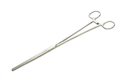 SE 12-Inch Stainless Steel Straight Forceps - Self-Locking, Serrated Tip for Precision Grip and Clamping - Perfect for Crafting, Fishing Tasks, Jewelry Making, and More! -612FS - size: 12", style: Straight