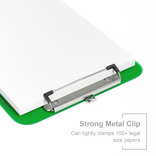 Piasoenc Plastic Clipboards, 8.5 x 11 Clip Board with Ruler,Green - color: Green