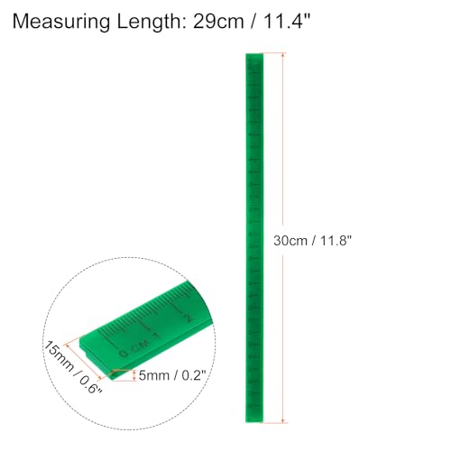 HARFINGTON Whiteboard Magnetic Ruler 29cm Metric Blackboard Straight Rulers Office Measuring Tools, Green - color: Green