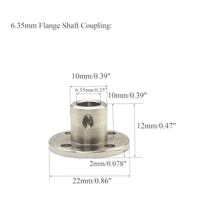 5 Pcs 6.35 mm Flange Shaft Couplings,High Hardness Metal Axis Bearing Fittings Motor Connector with M3 Screws and Allen Wrench for DIY Model Motors Accessories Coupler - size: 6.35mm, style: 6.35mm