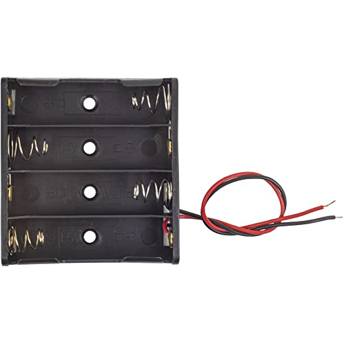 whiteeeen 2pcs 4xaa Battery Holder with Leads 4 x AA Battery Holder 4Set Box Connector Standard Type Wire Wires aa case Total: 6V - size: 4 x AA With Wire (2pcs)