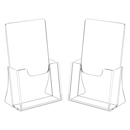 HIIMIEI 2 Pack 4 inch Wide Acrylic Brochure Holders - size: 4''x 6''