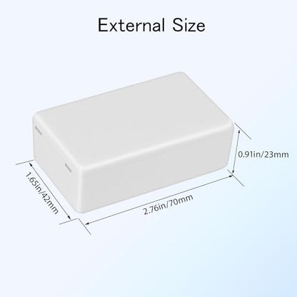 Project Box 8 Pieces Electrical Box Small Junction Box ABS Plastic Enclosure Power Electronic Case White 2.76" x 1.65" x 0.91"(70 x 42 x 23mm) - color: White, size: 2.76" x 1.65" x 0.91"