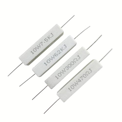 25 Values 10W Ceramic Cement Resistor Kit 100 Ohm - 100K Ohm - size: 100Ω-100K Ω 50PCS