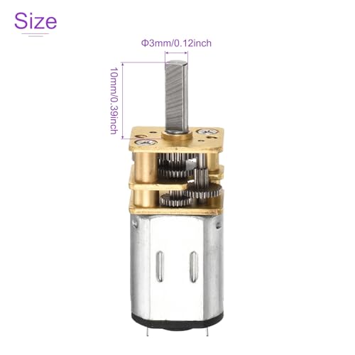 DMiotech 2pcs 12V 100RPM Rated Torque 20 Output Shaft Length 10mm Micro DC - style: 100RPM