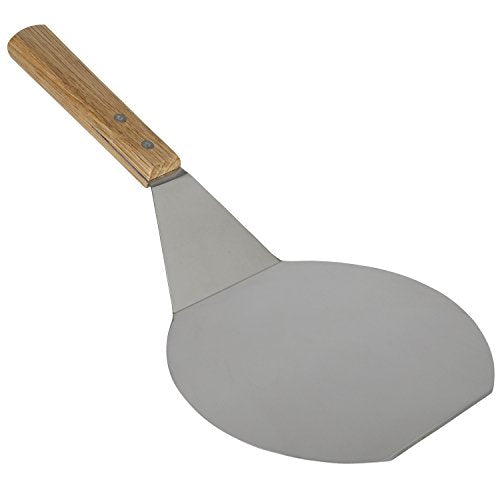 Extra-Large Stainless Steel Wide Spatula Turner Strong Wooden Handle - Dishwasher Safe Kitchen Utensil - Heavy Duty Oversized Metal Lifter Grilling, Cooking, Baking Cake & Cookies pancake spatula - size: 6.5" x 7.5"