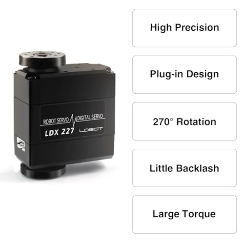 LewanSoul LDX-227 Full Metal Gear Standard Digital Servo with 17kg High Torque Dual Ball Bearing for Robot(Control Angle 270) - size: Control Angle 270°