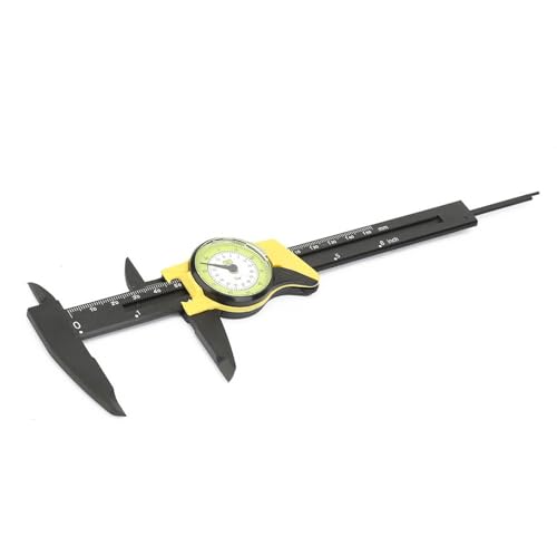 ZJchao Plastic dial Caliper, Plastic DIAL Vernier Caliper Ruler Measure Tool Professional for Measurements (Yellow (Imperial))
