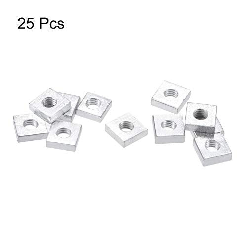 uxcell Square Nuts, M3x6mmx2mm Zinc-Plated Metric Coarse Thread Assortment Kit, 25 Pcs - size: M3x6mmx2mm