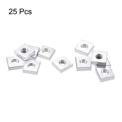 uxcell Square Nuts, M3x6mmx2mm Zinc-Plated Metric Coarse Thread Assortment Kit, 25 Pcs - size: M3x6mmx2mm
