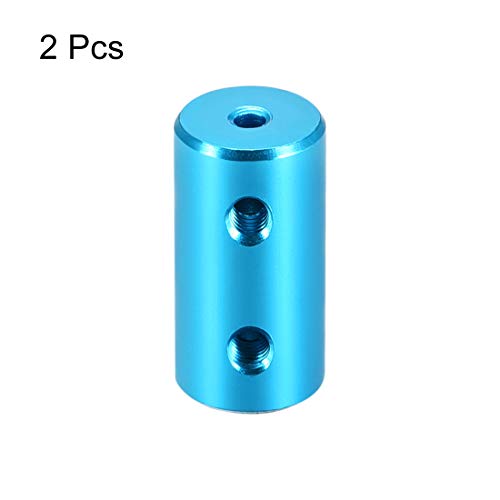 uxcell 2mm to 1/8 Inches Bore Rigid Coupling Set Screw L20XD10 Aluminum Alloy,Shaft Coupler Connector,Motor Accessories,Light Blue 2pcs - size: 2mm to 3.175mm