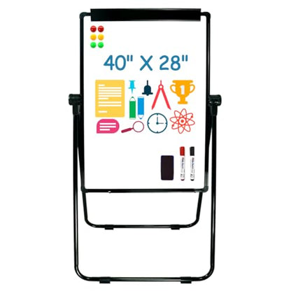 Stand White Board - 40 x 28 Inch Double Sided Magnetic Dry Erase Board with Stand Height Adjustable, Home Office Classroom School Teacher Use - style: 40x28-Black