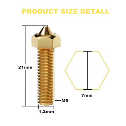 12Pcs 0.4mm Brass Nozzles for Anycubic Kobra 2,Kobra Plus/Max,Vyper,SW-X1 - size: For kobra 2