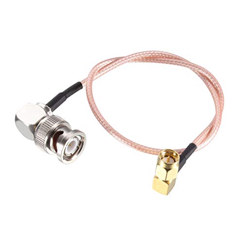 uxcell BNC Male Right Angle to SMA Male Right Angle RG316 Coaxial Cable 0.3Meter/1Ft for Ham Radio,Audio to Antennas,Wireless LAN Devices - size: 1 Feet