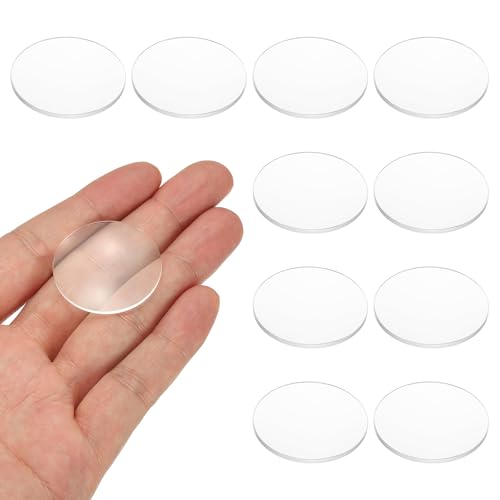 PATIKIL 10 Pack Biconvex Lens, 31mm Dia. 65mm Focal Length Optical Lenses Magnifier Paperweight Acrylic Double Convex for DIY Office Desk Home Science Experiment Telescope - size: 31mm Dia. x 65mm Focal Length
