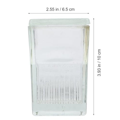 Mipcase Glass Staining Jar with Lid 9-Slide Capacity Transparent Coplin Staining Tank for Laboratory Chemical Resistant 3.93X2.55X2.36 Inch - size: 10X6.5X6CM