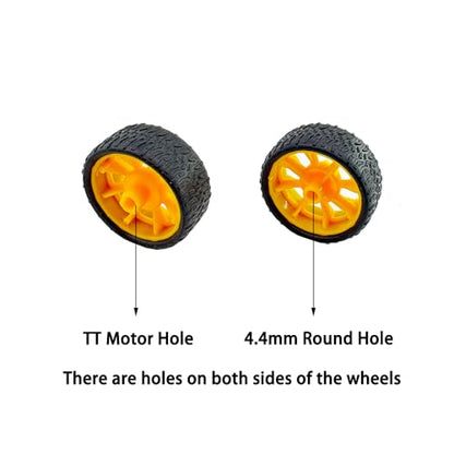 4PCS Toy Car Wheels Robot Car Rubber Tire Wheel for RC Car Truck Robot DIY Model Toy Wheel Replacement Parts (17x41mm Yellow) - style: 17x41mm Yellow
