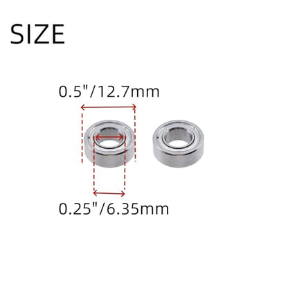 The Shank with Bearings Accessory Kit,Shank Ball Bearing Router Bit fit for 1/4" Shank Router Bit,Interior:6.35MM Outer:12.7MM,Pack of 5