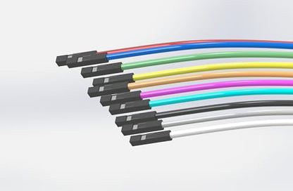 Ultra Soft Silicone Dupont Cable 20-Pack (10 Colors x 2) - 30cm 1Pin to 1Pin 2.54mm Pitch, 1.3mm Diameter - Ideal for Engineering, Circuit Debugging, Hobbyists