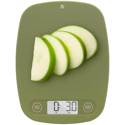 Greater Goods Food Scale, Slim & Compact Build, 1g Precision (Moss Green) - color: Moss Green
