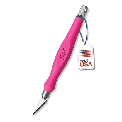 Excel Blades #11 Blade Fit Grip Craft Knife, Rubber Grip, Pink - color: Pink