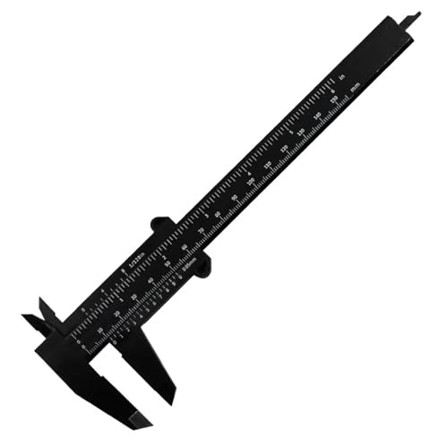 0-150mm Vernier Calipers Double Rule Scale Plastic Ruler for Jewelry Measurement School Student Measuring Tools Hand Tool(Black) - color: Black